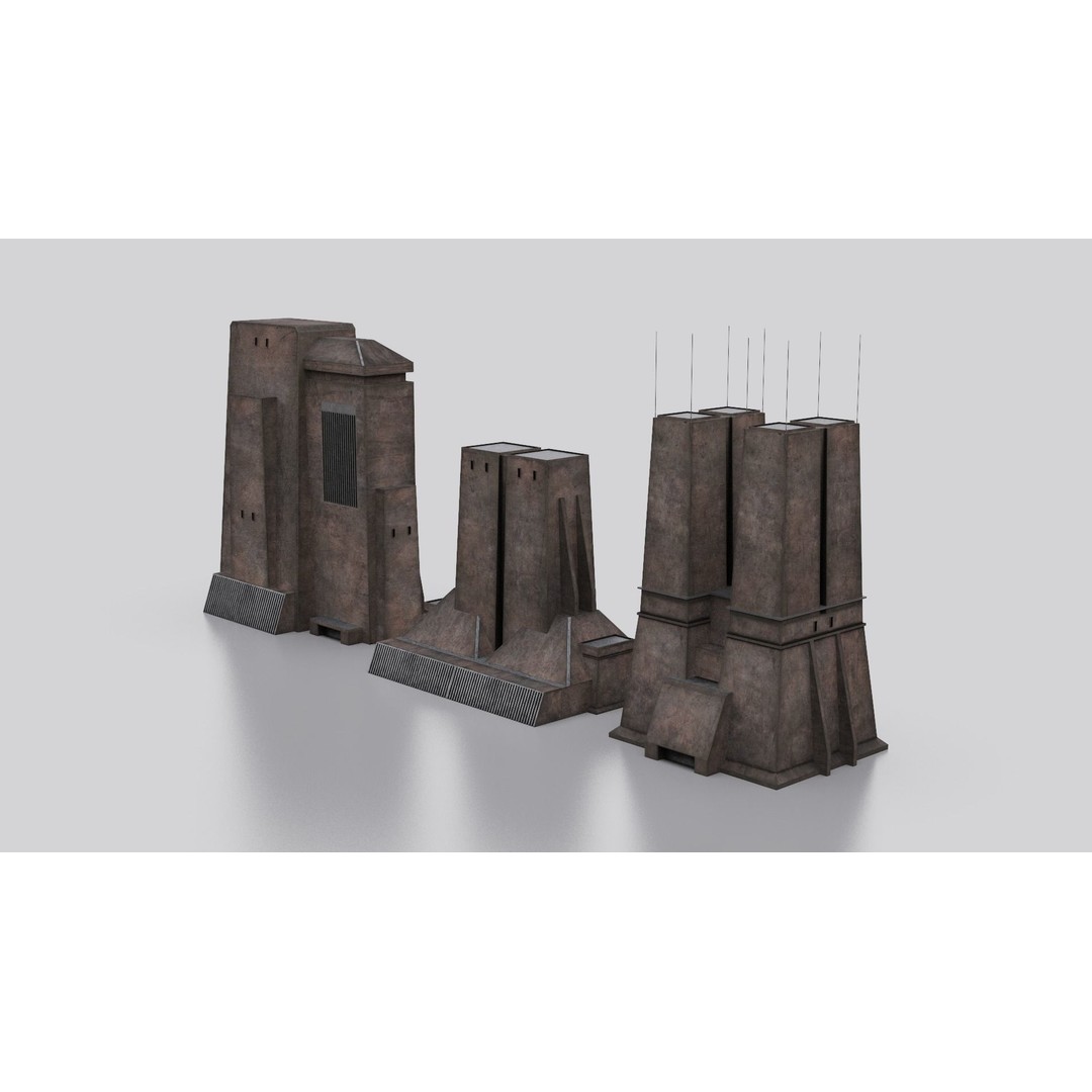 Dune Kitbash 3D Model – Low-Poly Sci-Fi Asset Collection, FBX - View 39