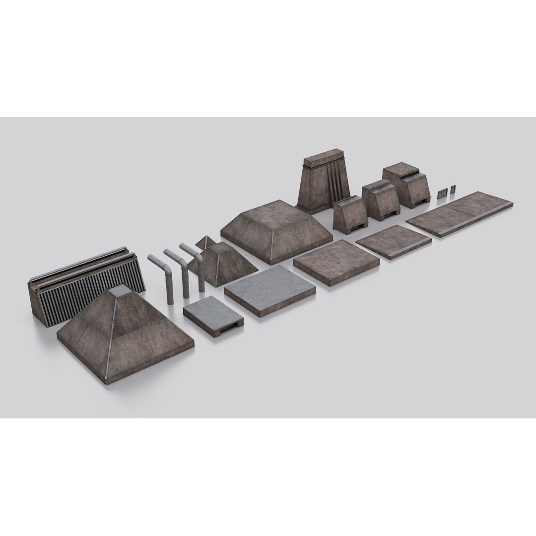 Dune Kitbash 3D Model – Low-Poly Sci-Fi Asset Collection, FBX - View 52