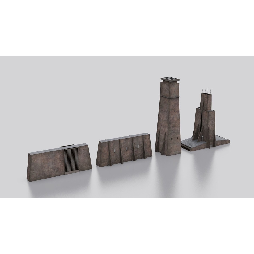 Dune Kitbash 3D Model – Low-Poly Sci-Fi Asset Collection, FBX - View 53