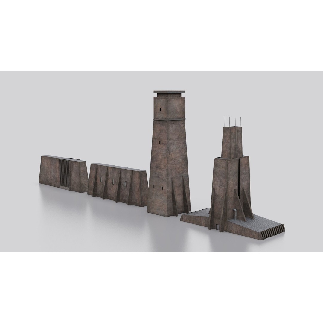 Dune Kitbash 3D Model – Low-Poly Sci-Fi Asset Collection, FBX - View 54