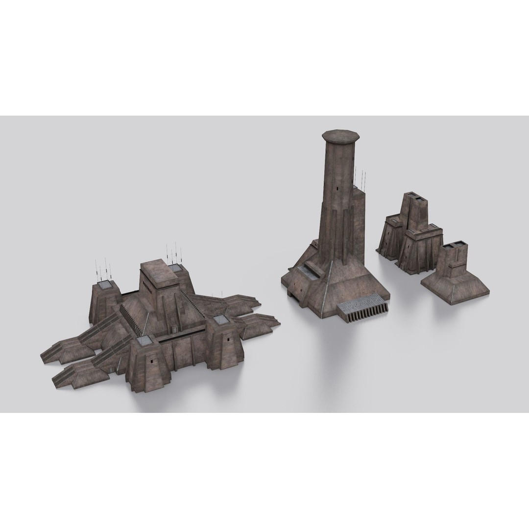 Dune Kitbash 3D Model – Low-Poly Sci-Fi Asset Collection, FBX - View 61