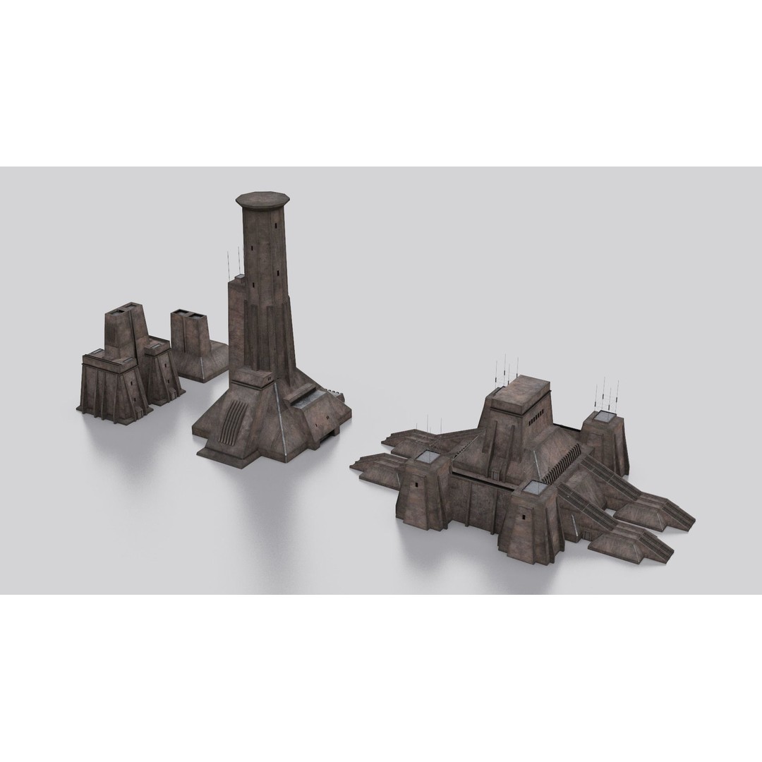 Dune Kitbash 3D Model – Low-Poly Sci-Fi Asset Collection, FBX - View 62