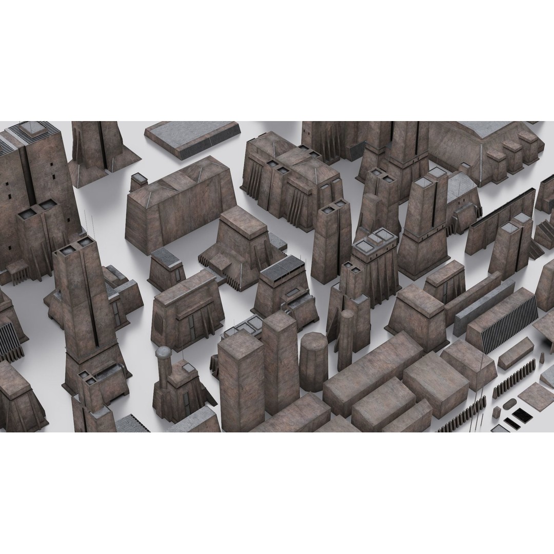 Dune Kitbash 3D Model – Low-Poly Sci-Fi Asset Collection, FBX - View 63