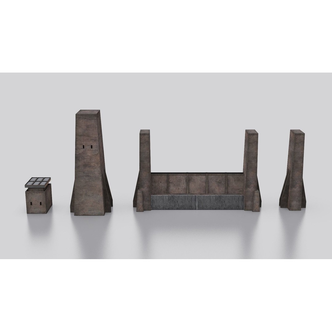 Dune Kitbash 3D Model – Low-Poly Sci-Fi Asset Collection, FBX - View 8