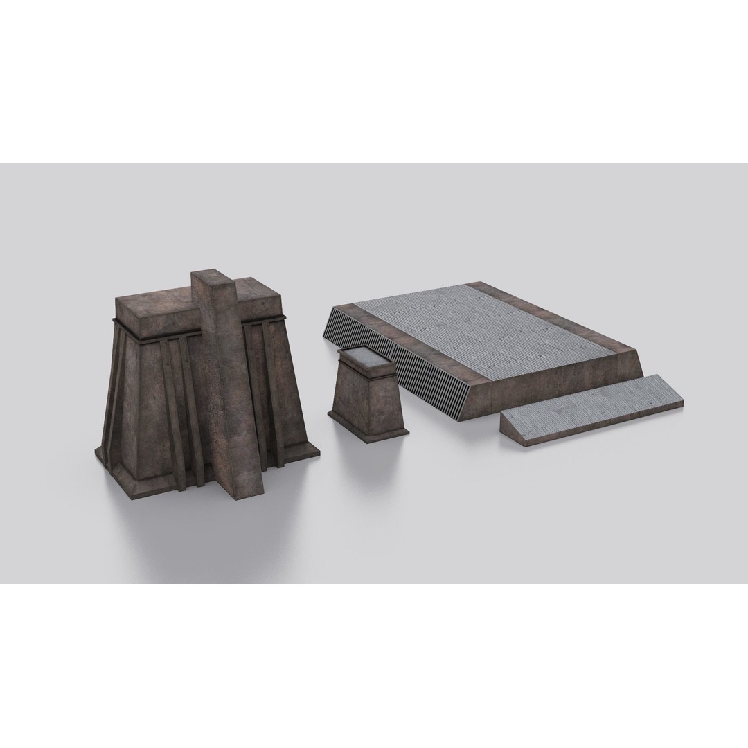Dune Kitbash 3D Model – Low-Poly Sci-Fi Asset Collection, FBX - View 9