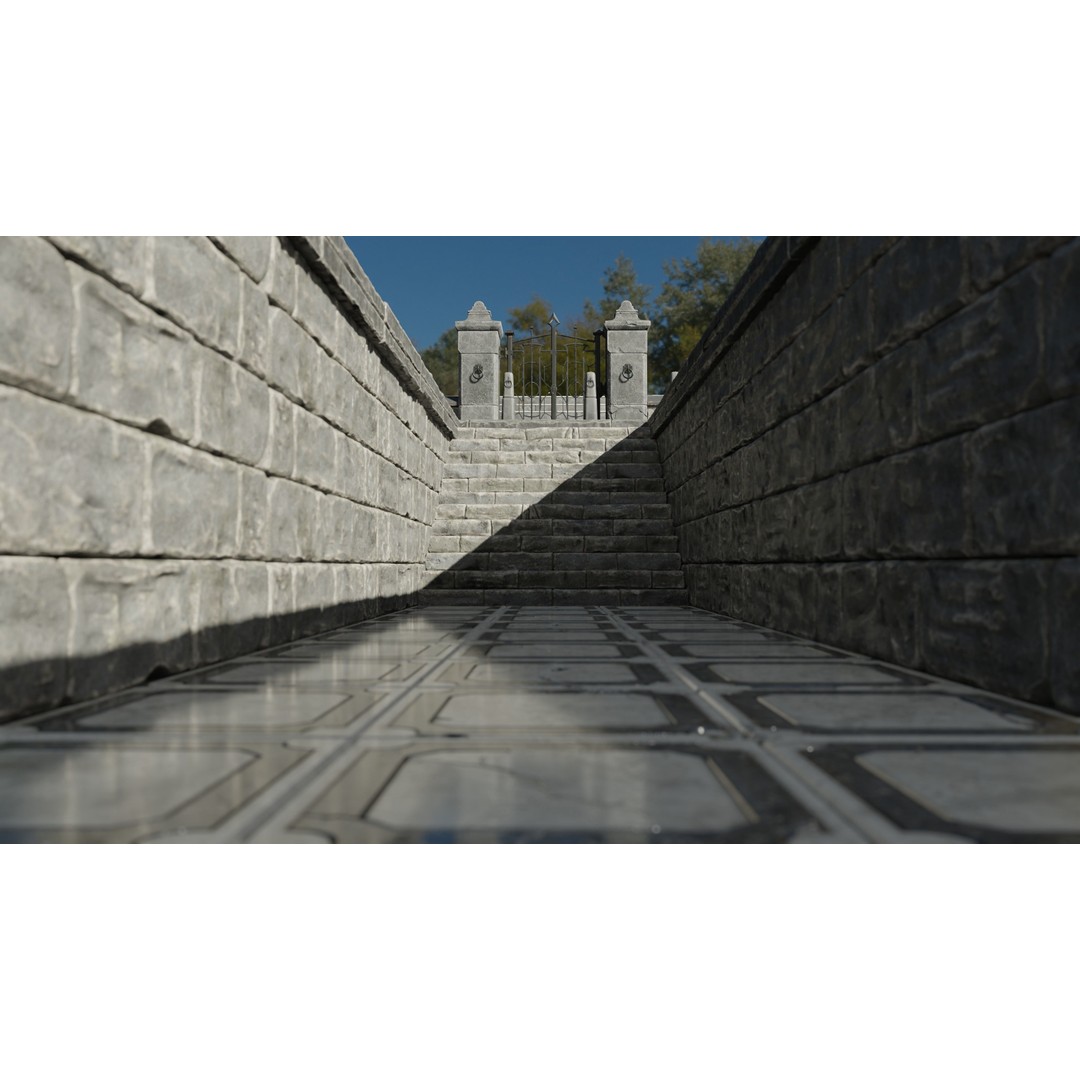 Modular Street Construction 3D Model – Steampunk Gothic Low Poly, FBX - View 12