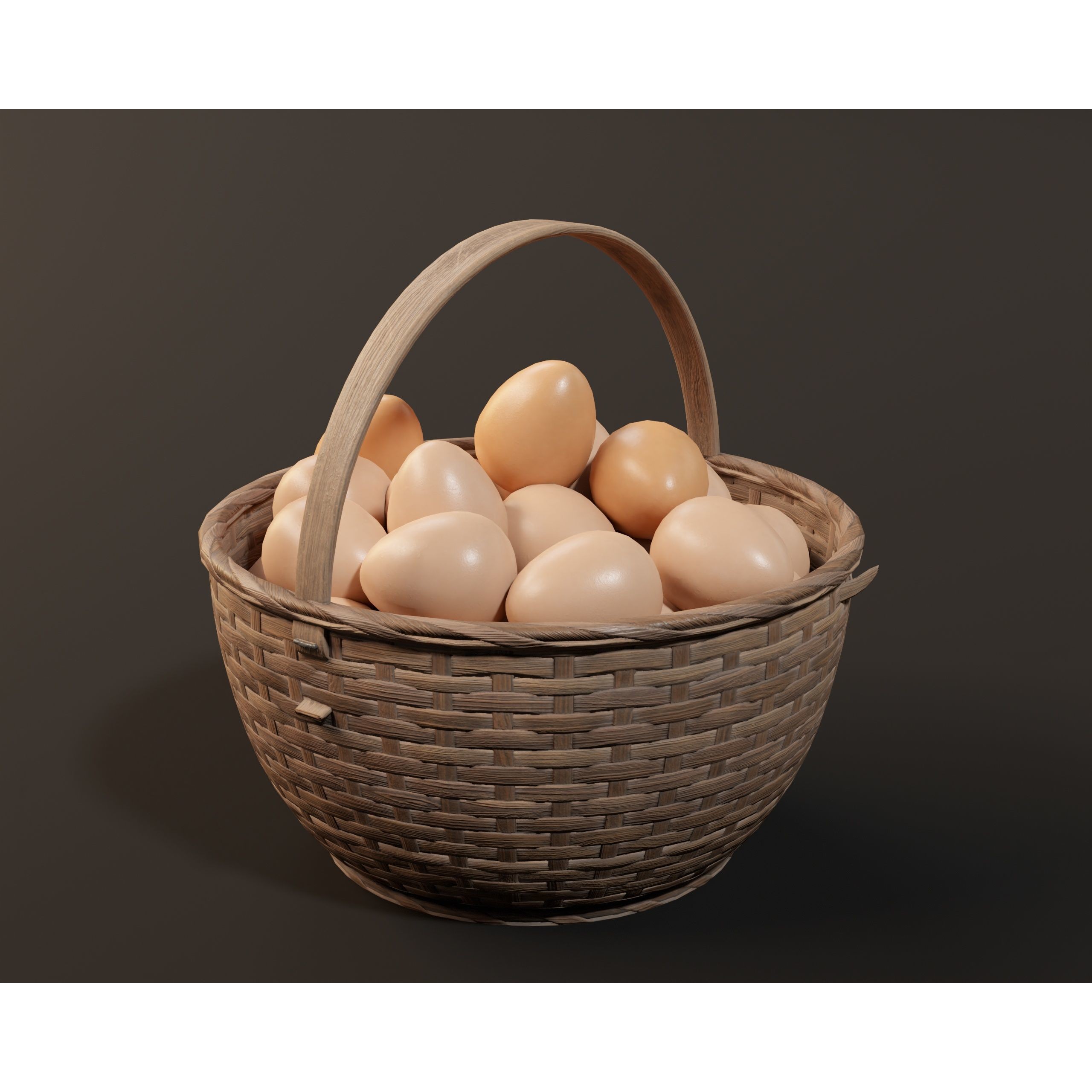 Eggs Baskets - Low-Poly Game-Ready 3D Model - View 10