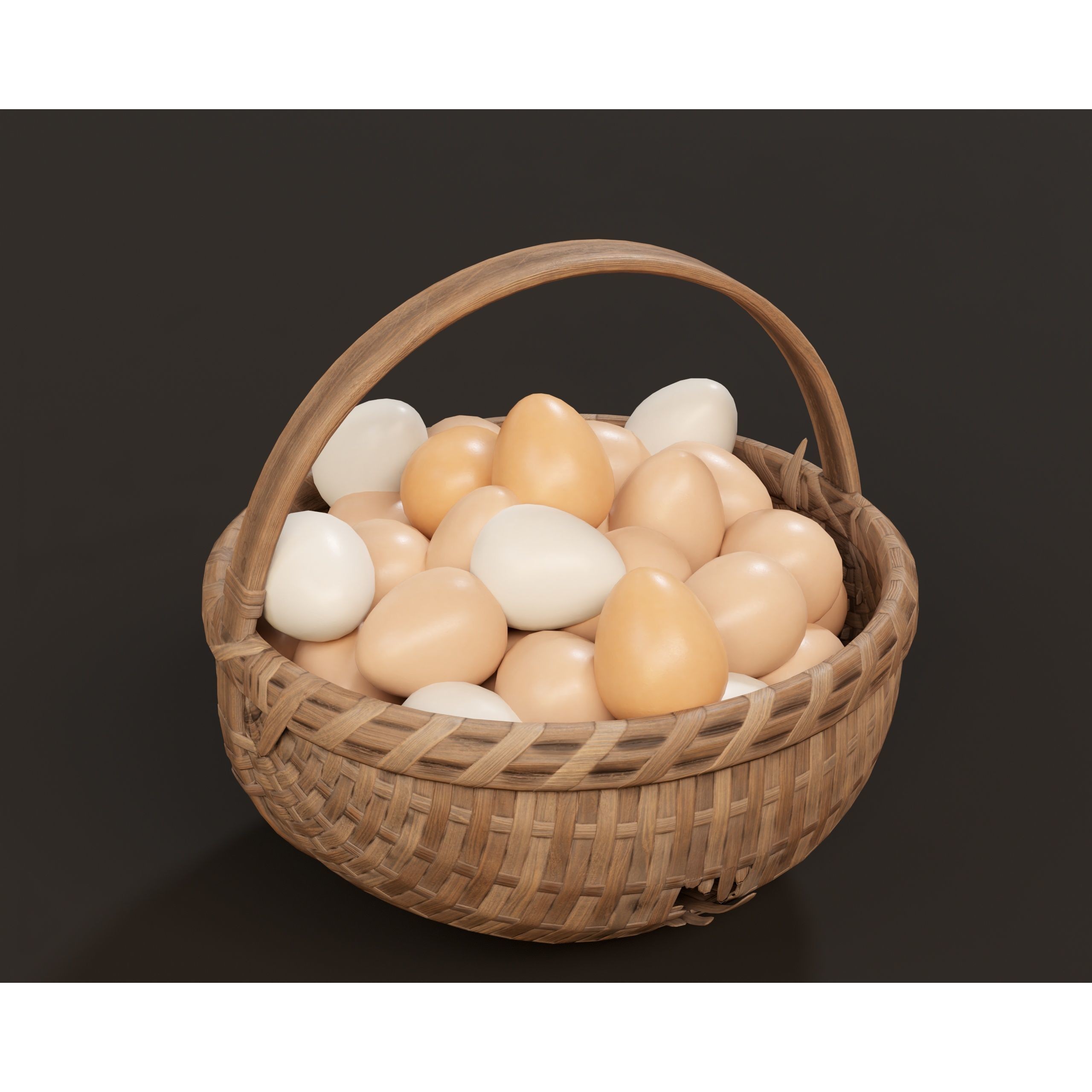 Eggs Baskets - Low-Poly Game-Ready 3D Model - View 7