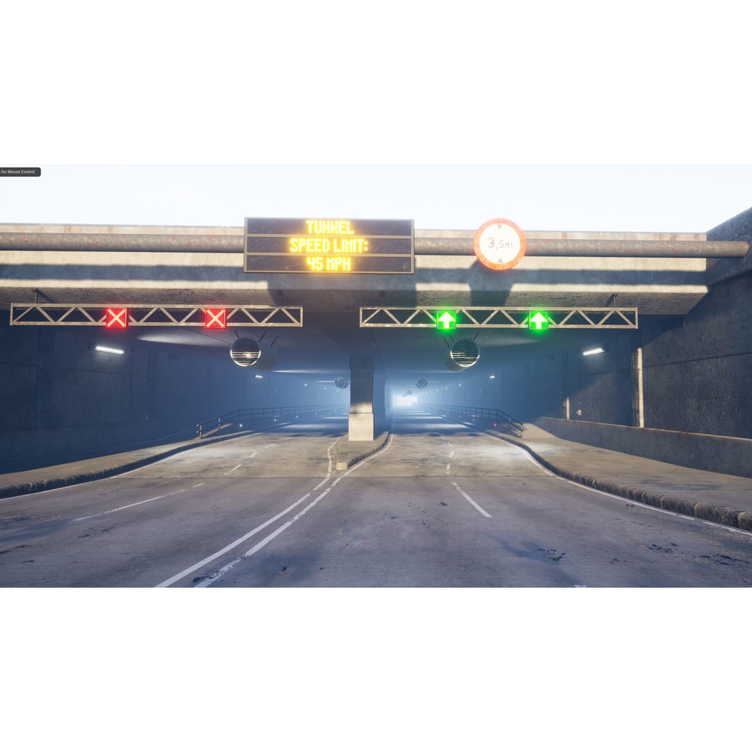 Bridge and Tunnel 3D Model – Low-Poly Modular City Asset, FBX - View 11