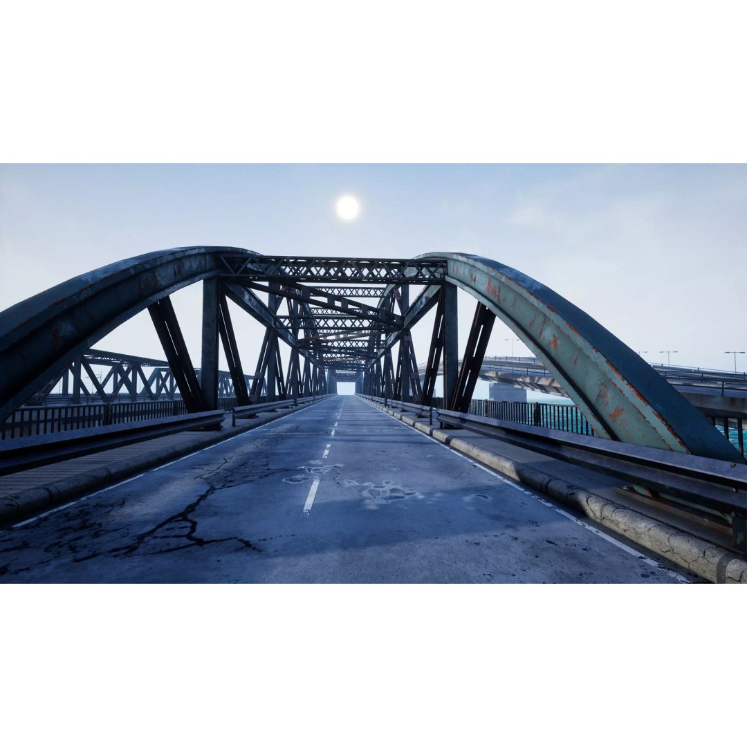 Bridge and Tunnel 3D Model – Low-Poly Modular City Asset, FBX - View 2