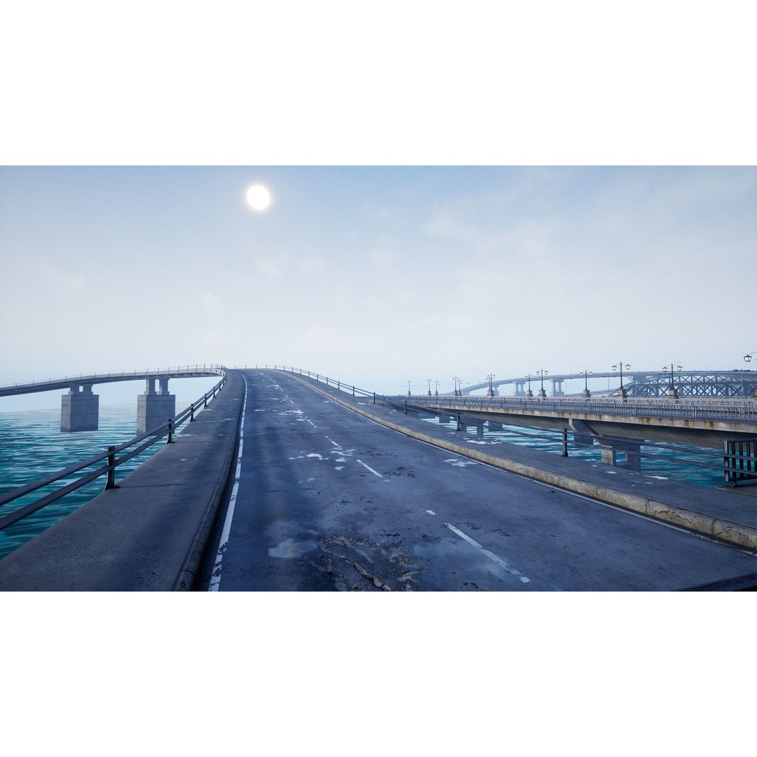 Bridge and Tunnel 3D Model – Low-Poly Modular City Asset, FBX - View 6
