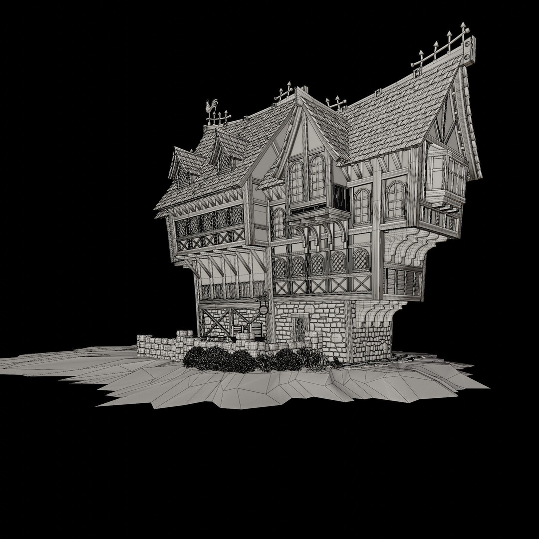 Medieval Building 3D Model – Stylized Low-Poly Game Asset, FBX - View 17
