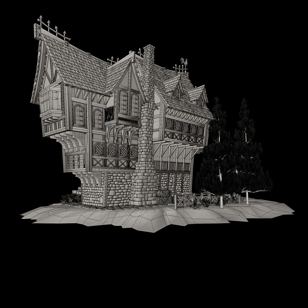 Medieval Building 3D Model – Stylized Low-Poly Game Asset, FBX - View 19