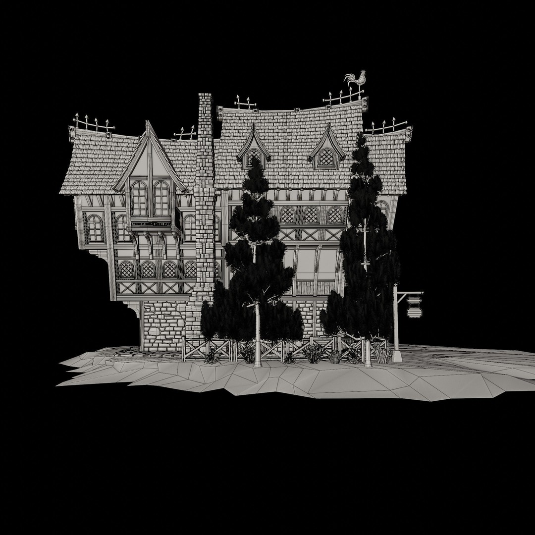 Medieval Building 3D Model – Stylized Low-Poly Game Asset, FBX - View 20