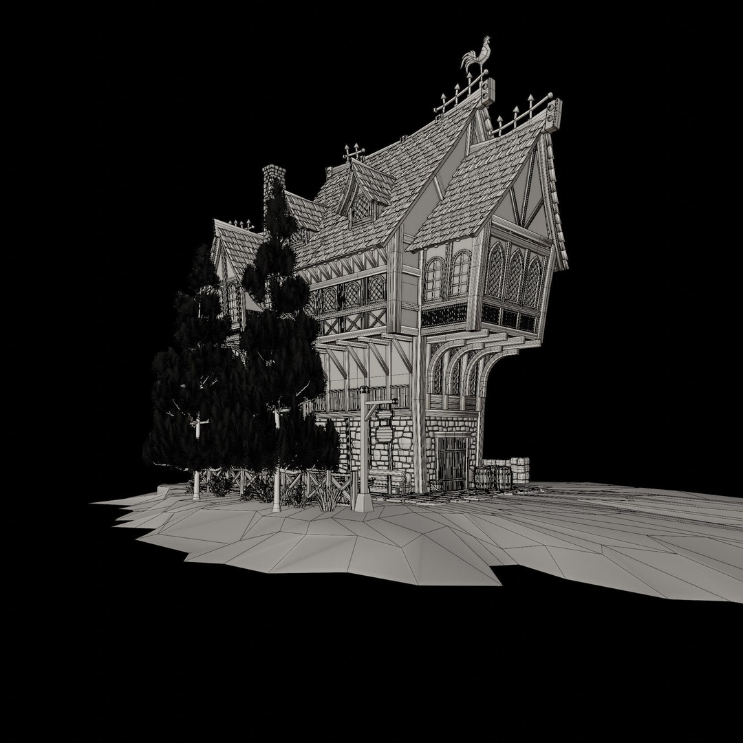 Medieval Building 3D Model – Stylized Low-Poly Game Asset, FBX - View 21