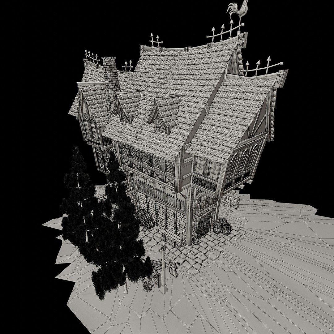 Medieval Building 3D Model – Stylized Low-Poly Game Asset, FBX - View 22