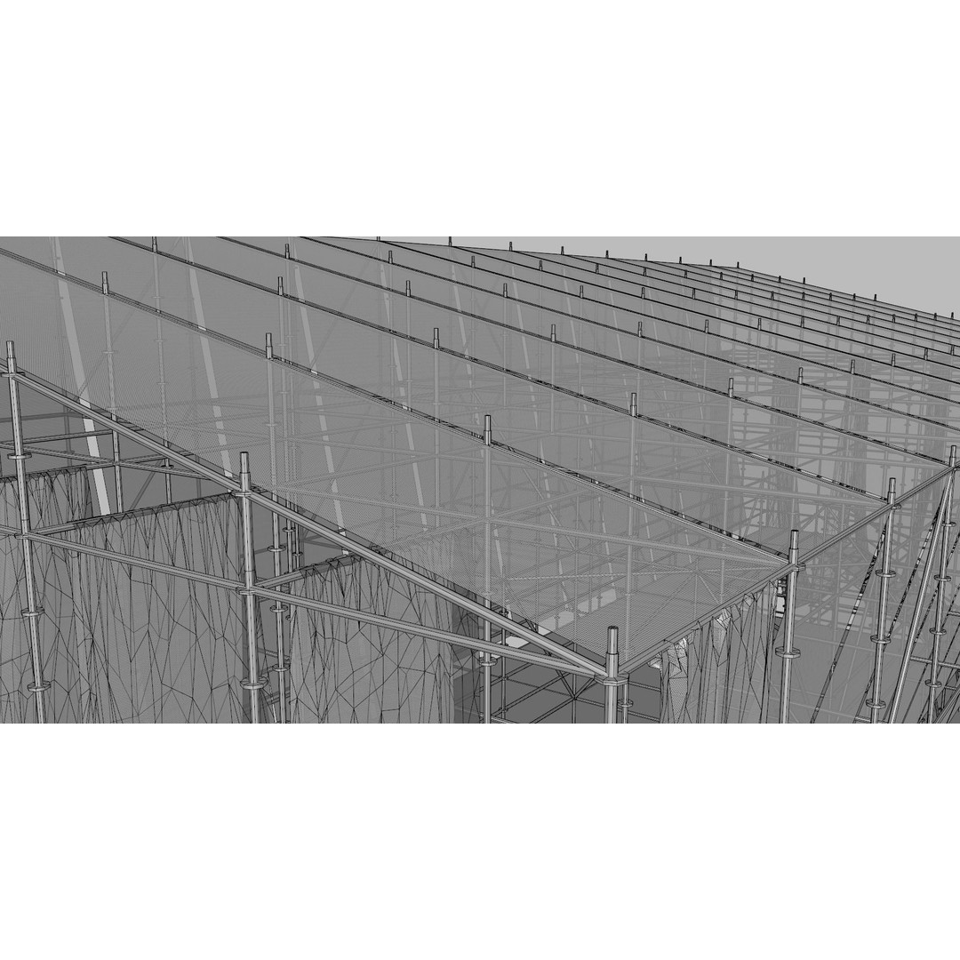 Layher Structure Pavilion 5 3D Model – Architectural Scaffold Design, FBX