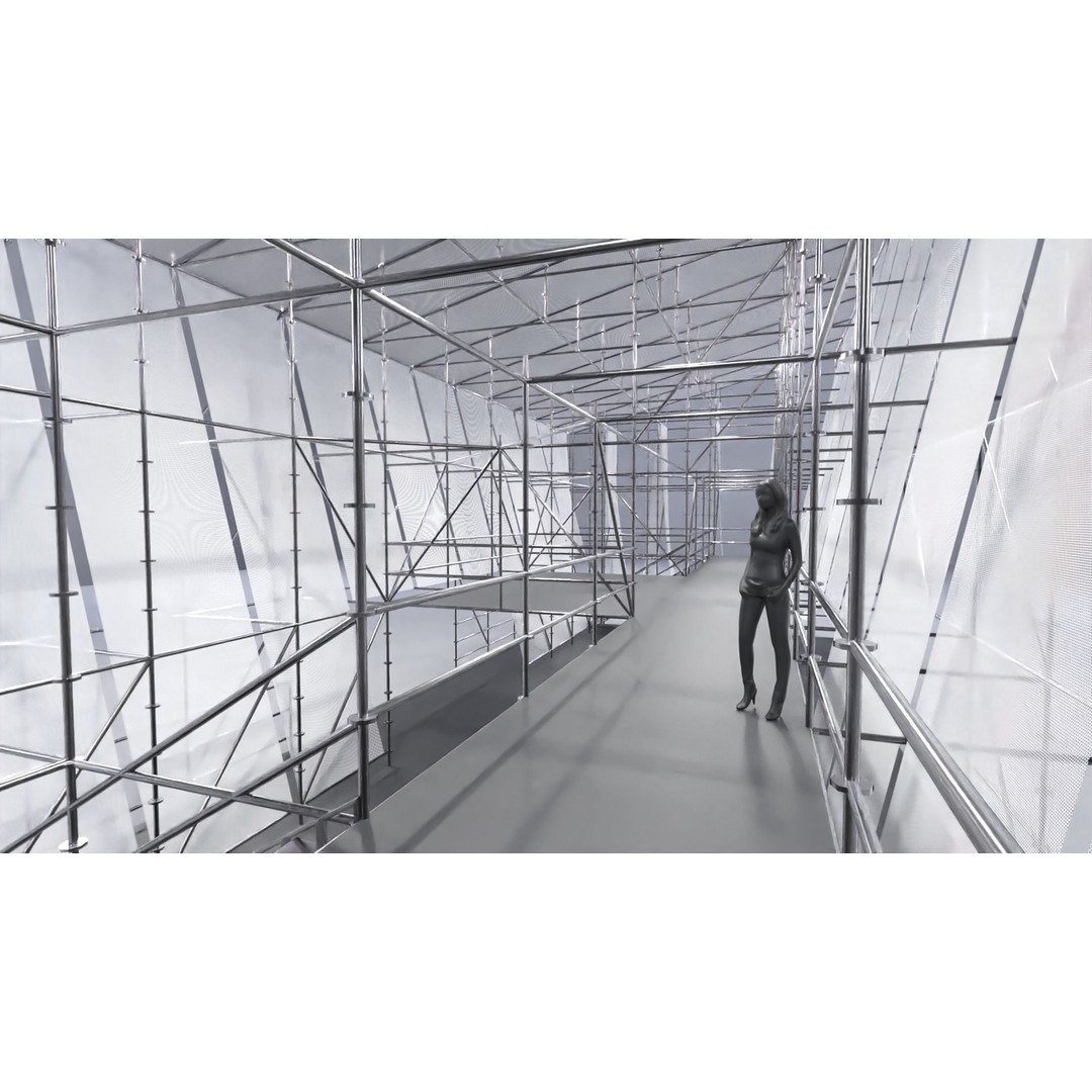 Layher Structure Pavilion 5 3D Model – Architectural Scaffold Design, FBX - View 16