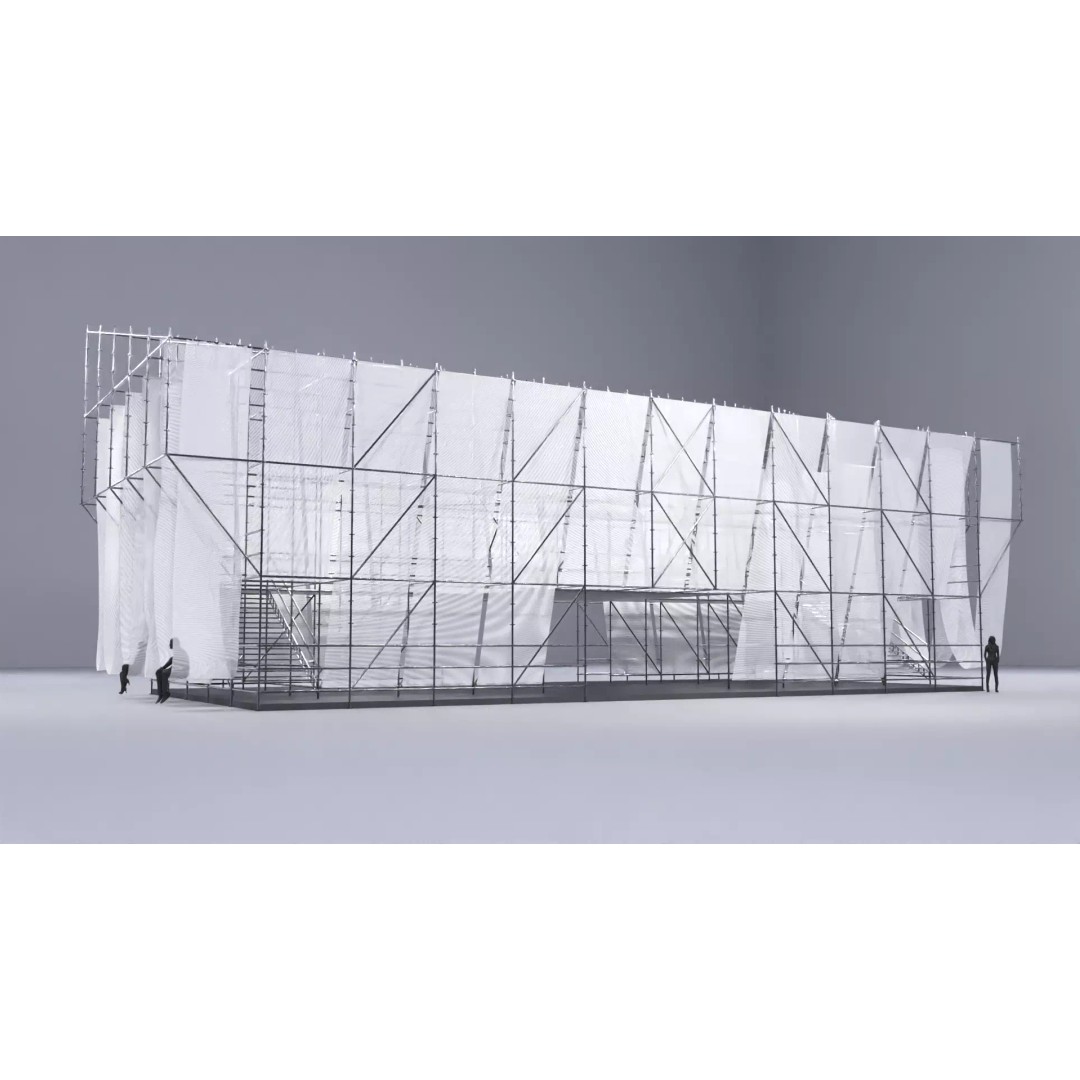 Layher Structure Pavilion 5 3D Model – Architectural Scaffold Design, FBX - View 2