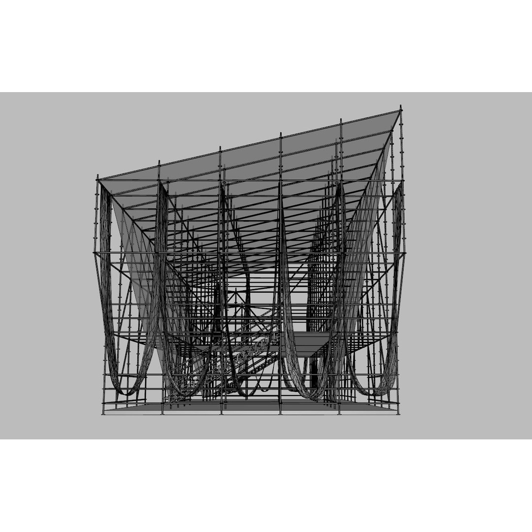 Layher Structure Pavilion 5 3D Model – Architectural Scaffold Design, FBX - View 21