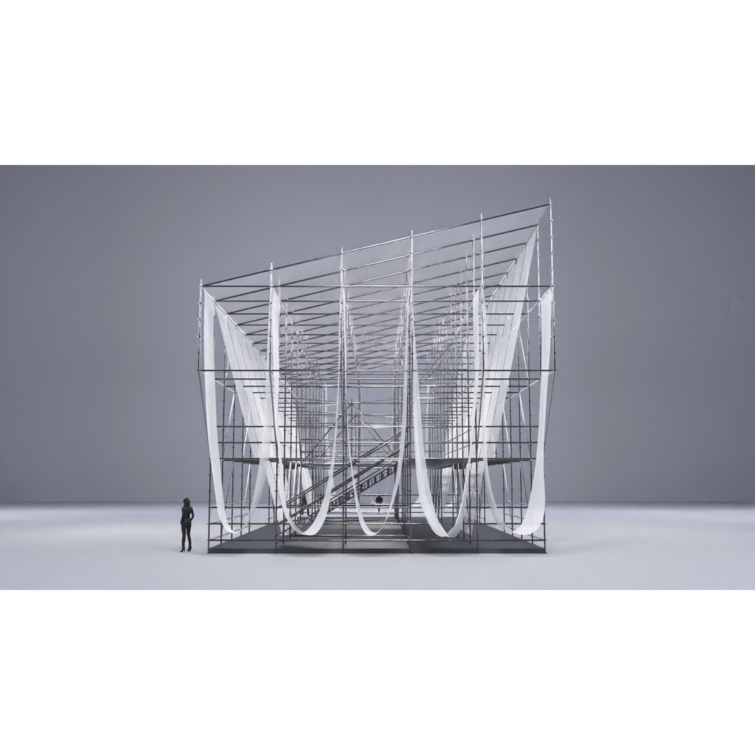 Layher Structure Pavilion 5 3D Model – Architectural Scaffold Design, FBX - View 4