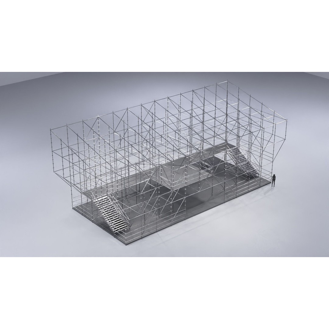 Layher Structure Pavilion 5 3D Model – Architectural Scaffold Design, FBX - View 7