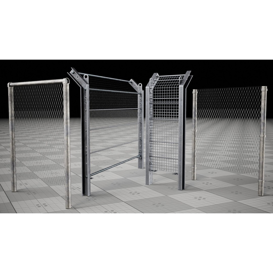 Metal Fence Chain 3D Model – Low Poly Game Asset, FBX, PBR - View 11