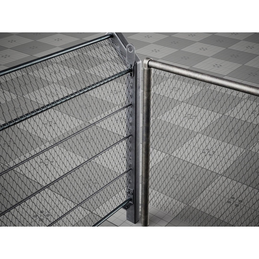 Metal Fence Chain 3D Model – Low Poly Game Asset, FBX, PBR - View 12