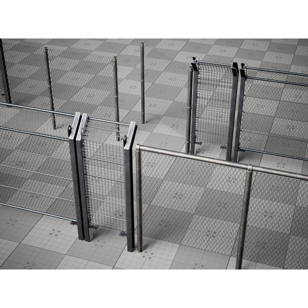 Metal Fence Chain 3D Model – Low Poly Game Asset, FBX, PBR - View 13