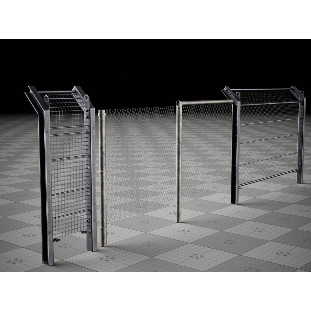 Metal Fence Chain 3D Model – Low Poly Game Asset, FBX, PBR - View 14
