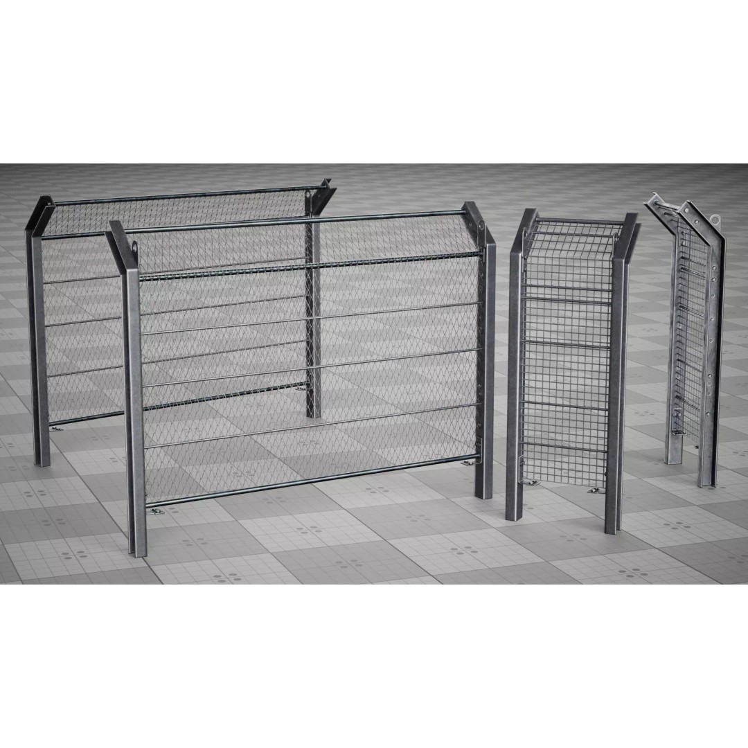 Metal Fence Chain 3D Model – Low Poly Game Asset, FBX, PBR - View 2