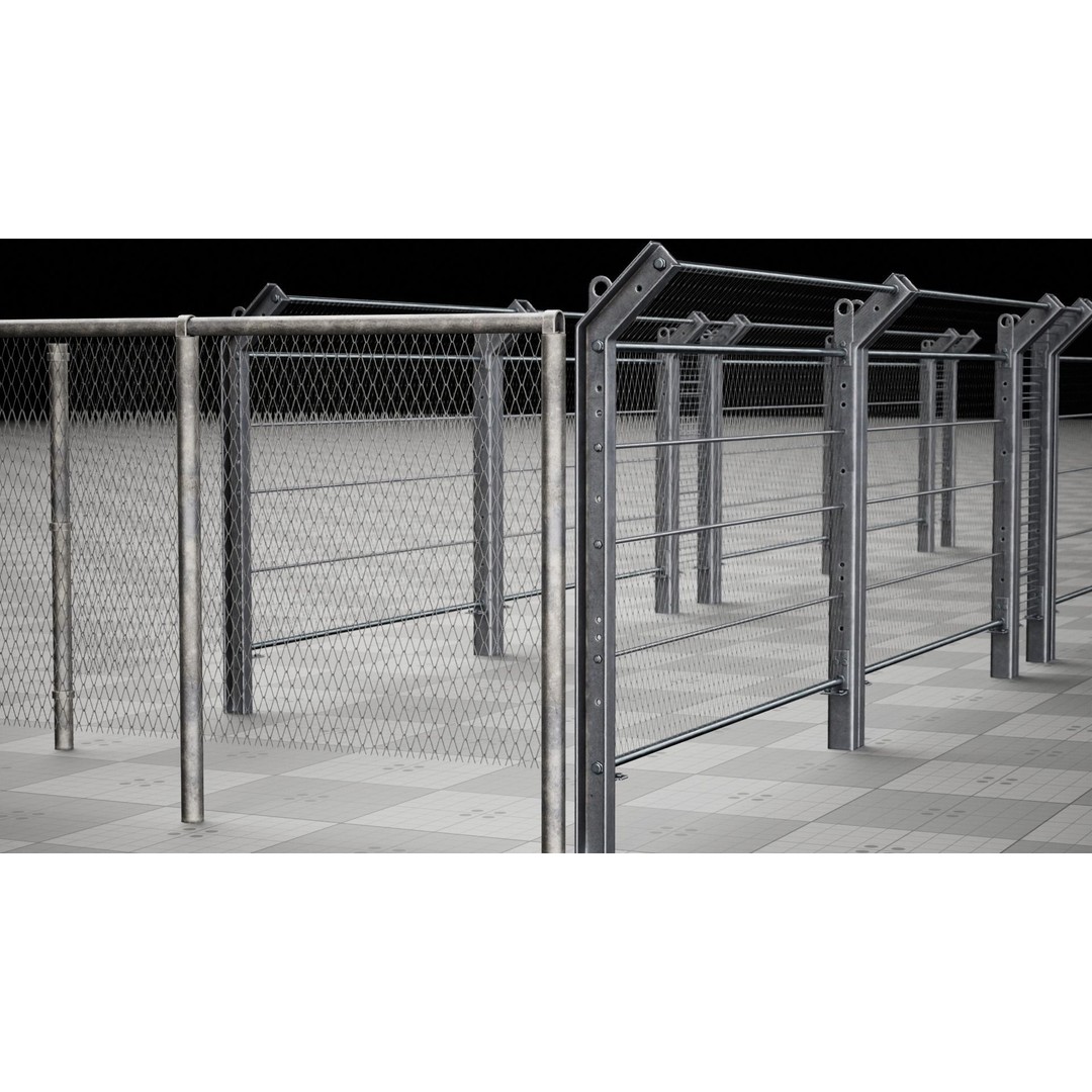 Metal Fence Chain 3D Model – Low Poly Game Asset, FBX, PBR - View 3