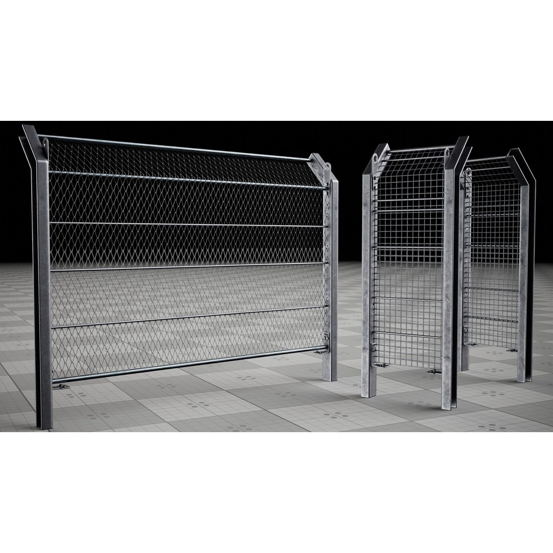 Metal Fence Chain 3D Model – Low Poly Game Asset, FBX, PBR - View 4