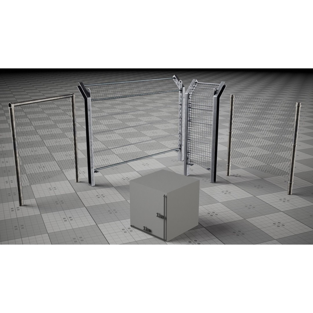 Metal Fence Chain 3D Model – Low Poly Game Asset, FBX, PBR - View 5