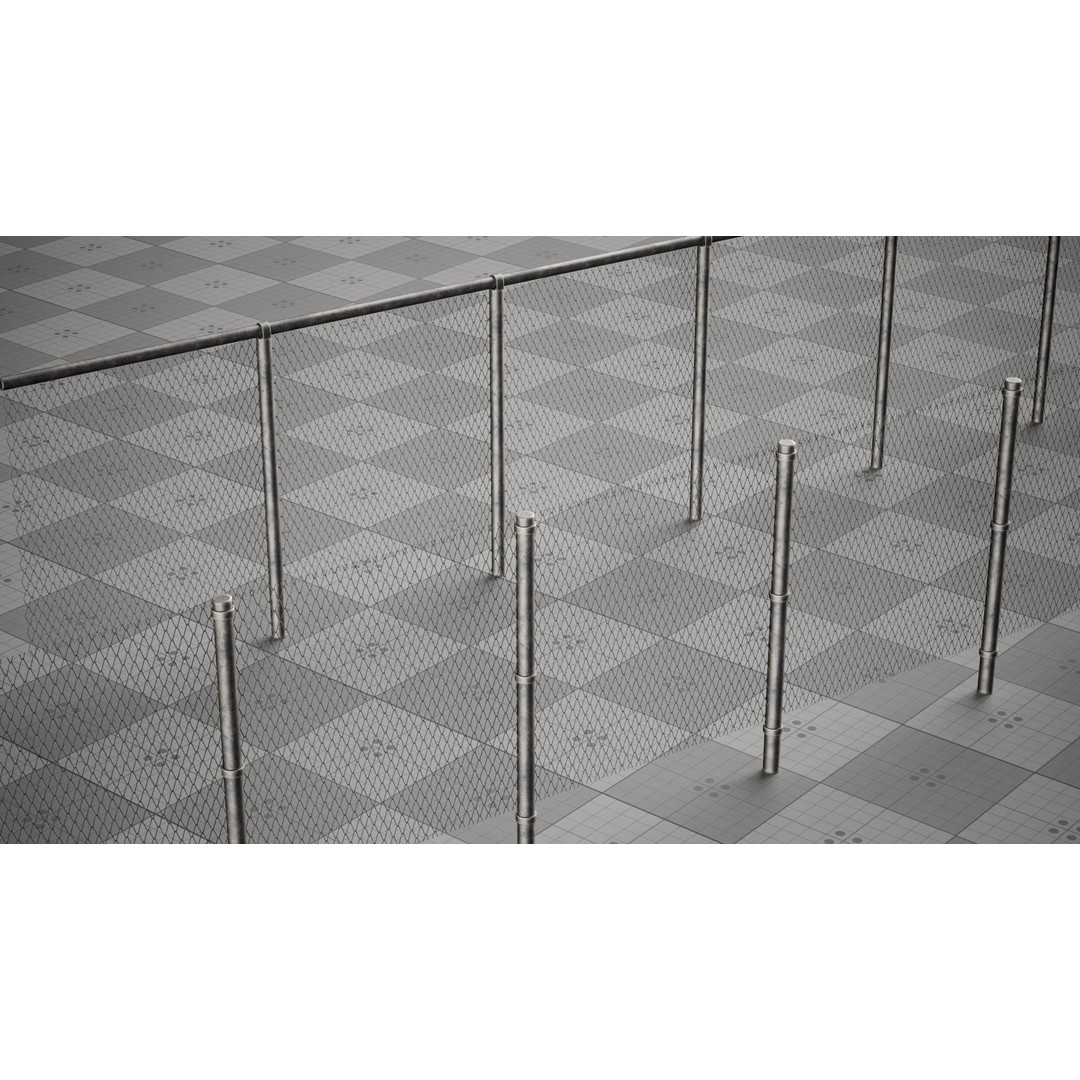 Metal Fence Chain 3D Model – Low Poly Game Asset, FBX, PBR - View 7