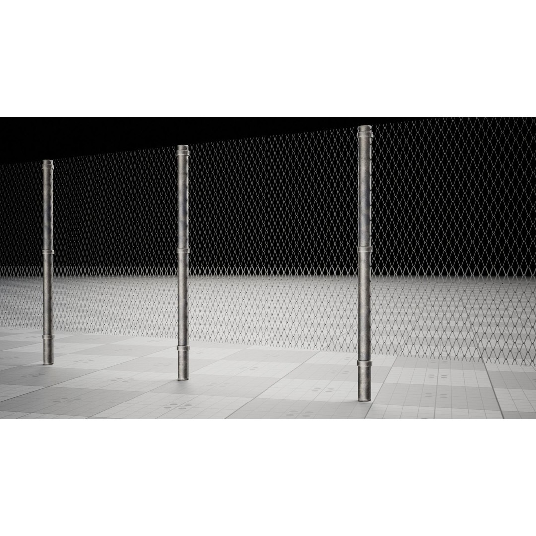 Metal Fence Chain 3D Model – Low Poly Game Asset, FBX, PBR - View 9