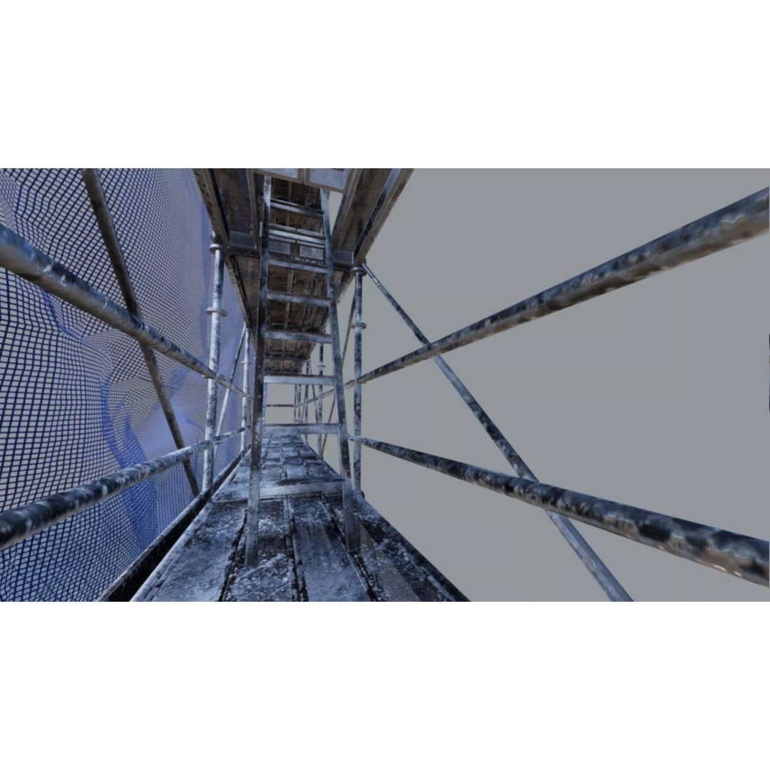 Animated Tower Scaffolding 3D Model – Modular Construction Asset, FBX - View 11