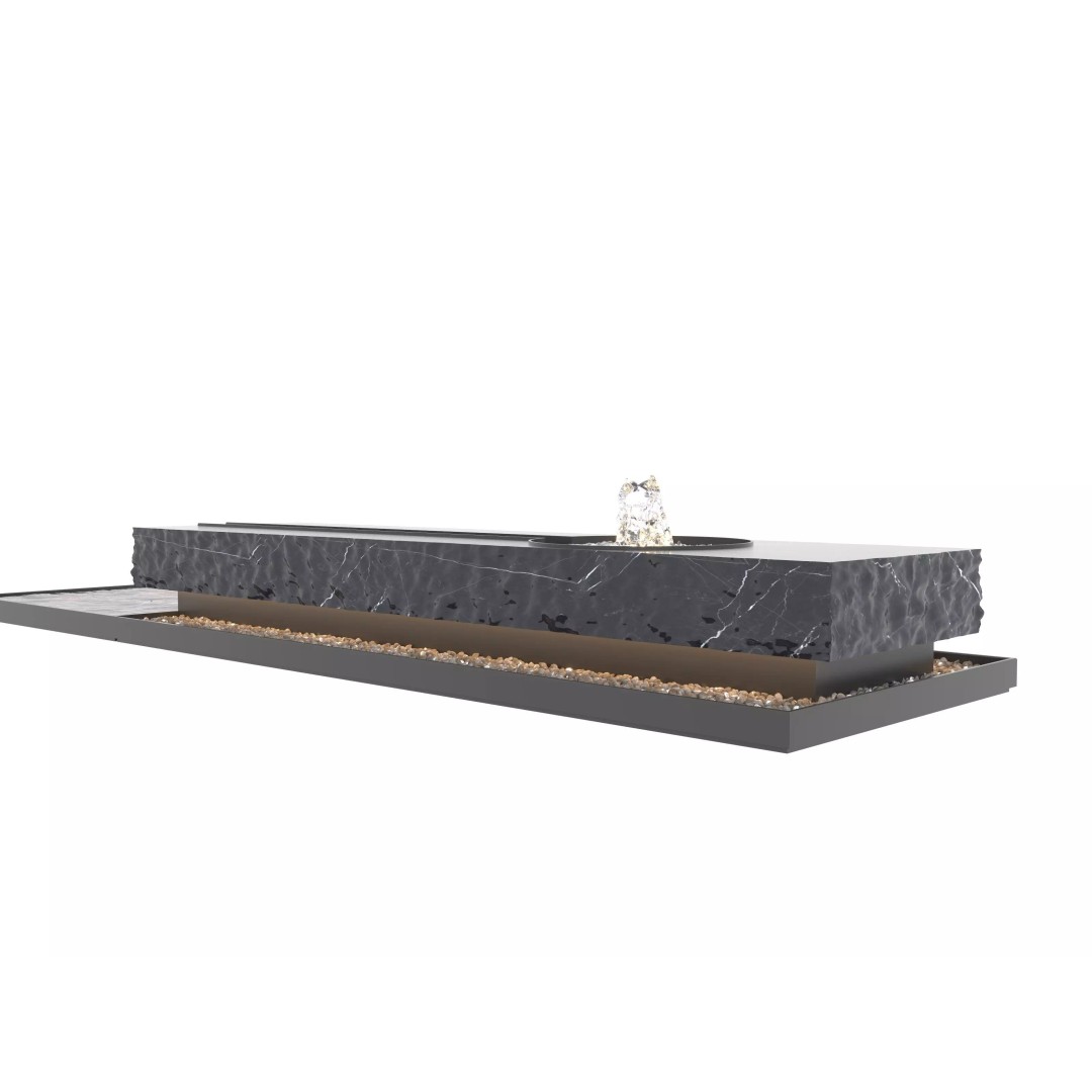 Waterfall Fountain 3D Model – Modern Landscape Design, FBX/OBJ - View 9