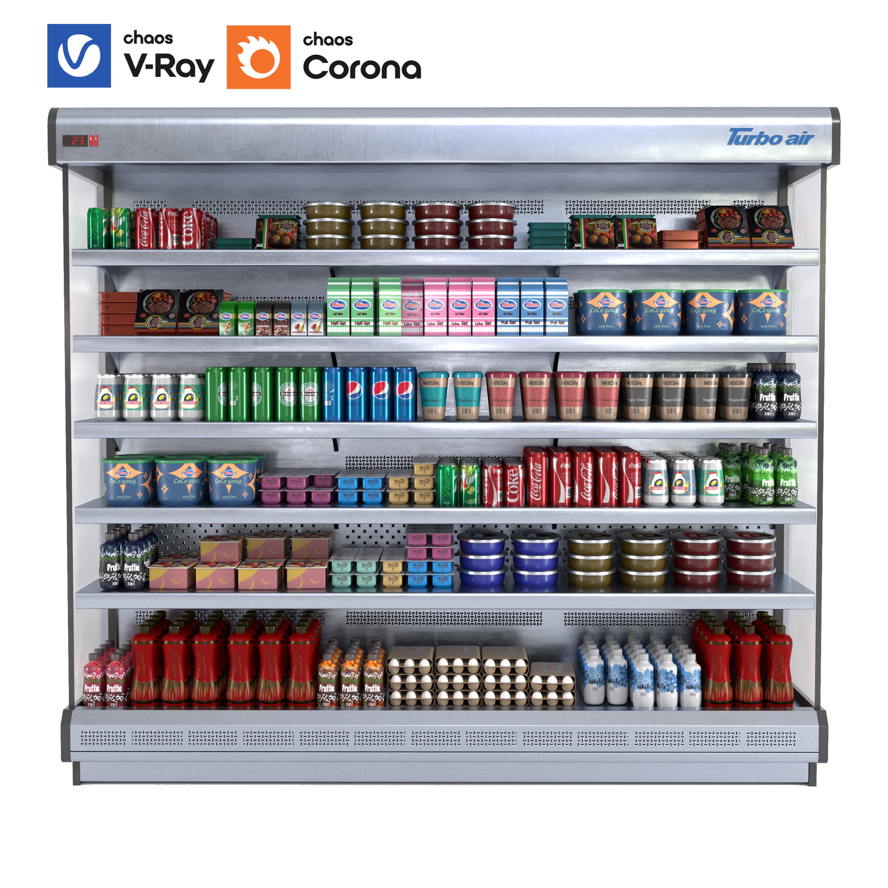 Commercial Display Refrigerator - Low-Poly Game-Ready 3D Model