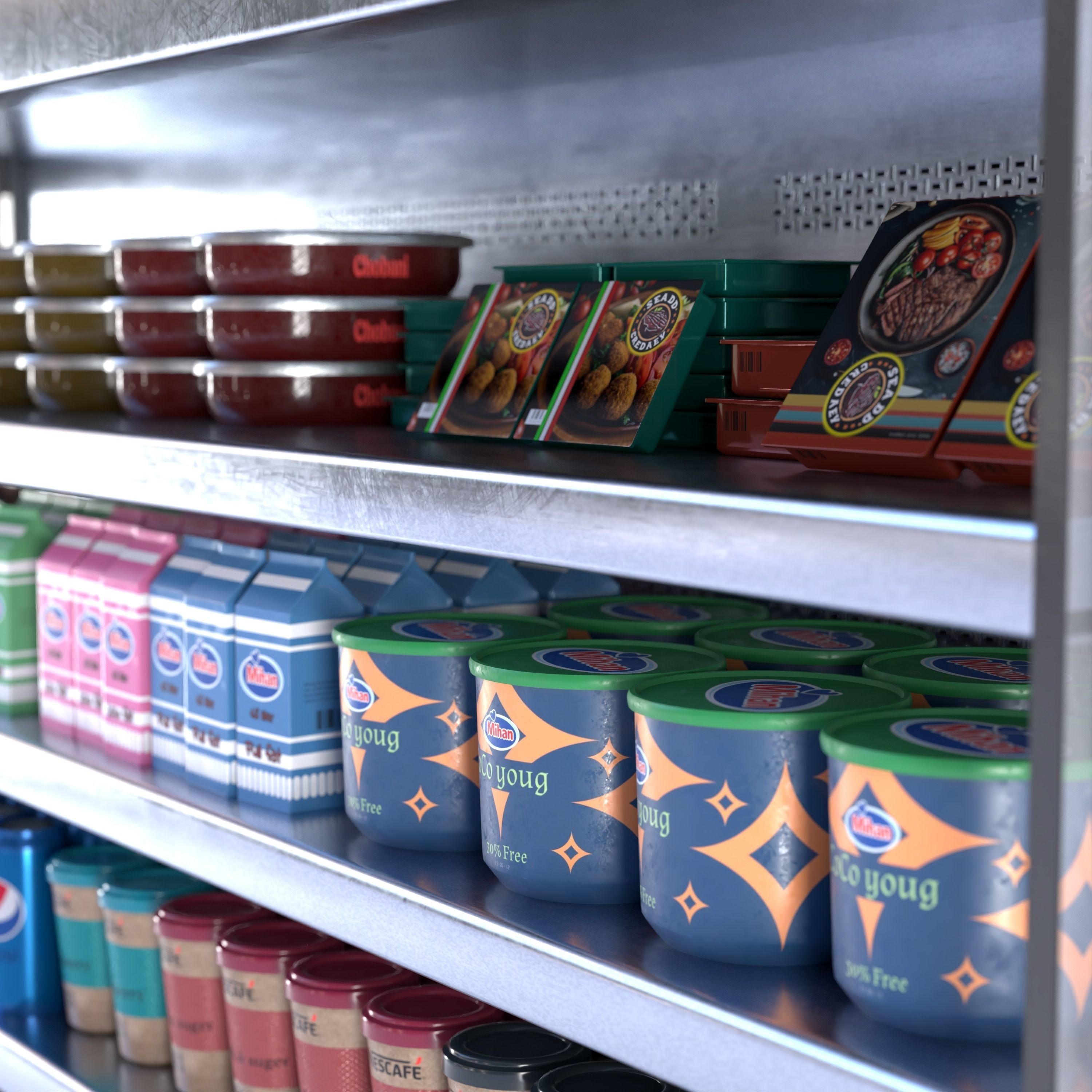 Commercial Display Refrigerator - Low-Poly Game-Ready 3D Model - View 10