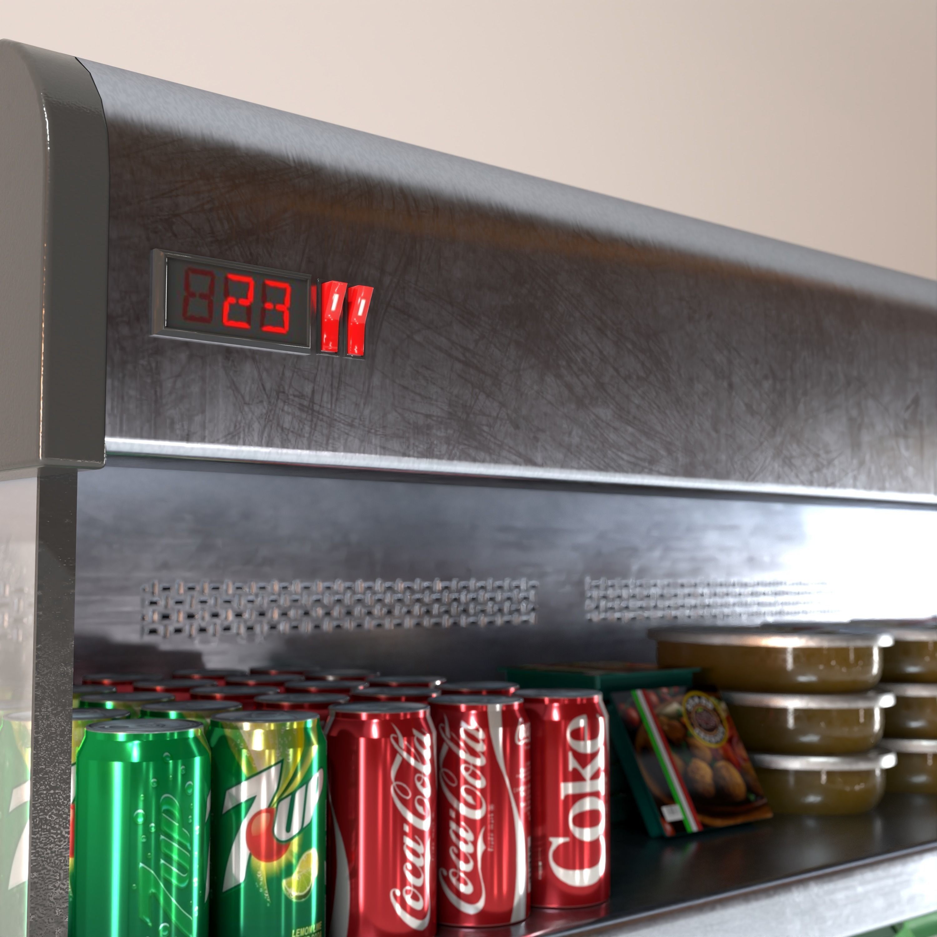 Commercial Display Refrigerator - Low-Poly Game-Ready 3D Model - View 11