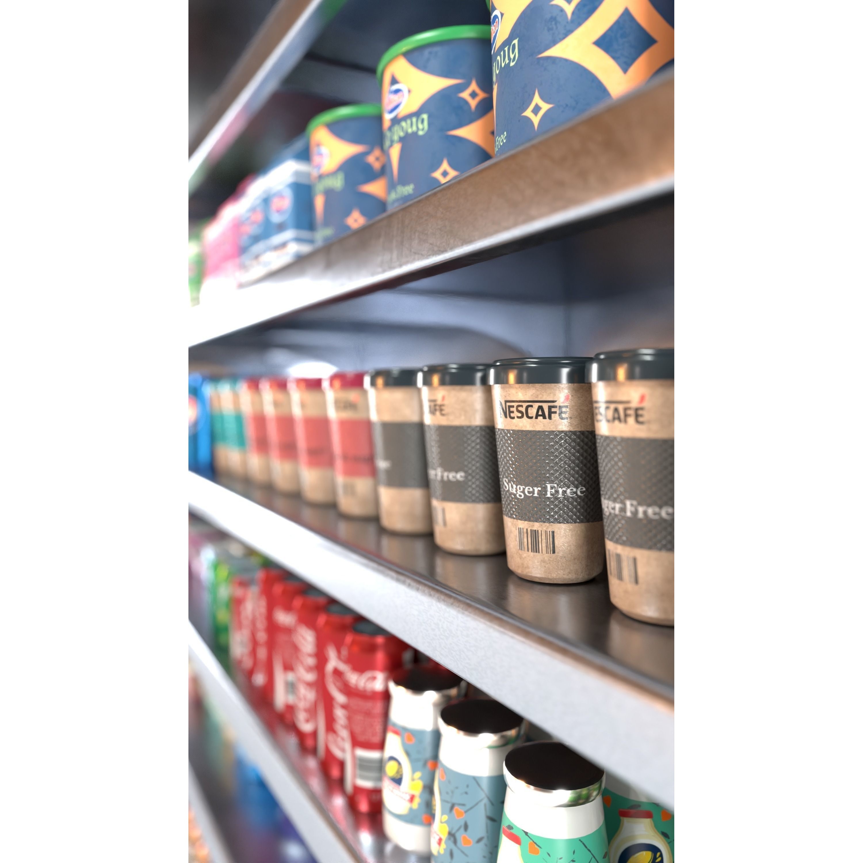 Commercial Display Refrigerator - Low-Poly Game-Ready 3D Model - View 15