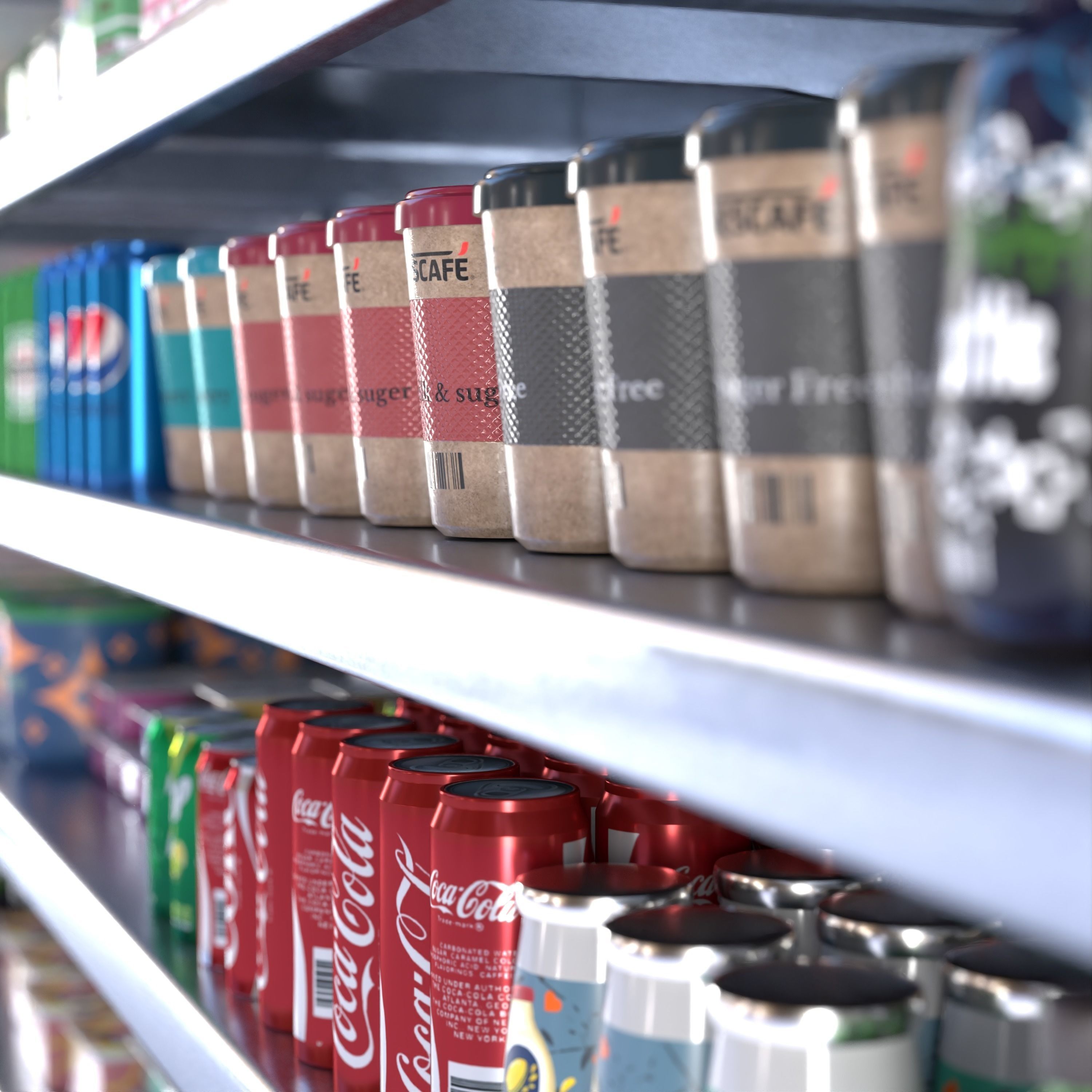 Commercial Display Refrigerator - Low-Poly Game-Ready 3D Model - View 5