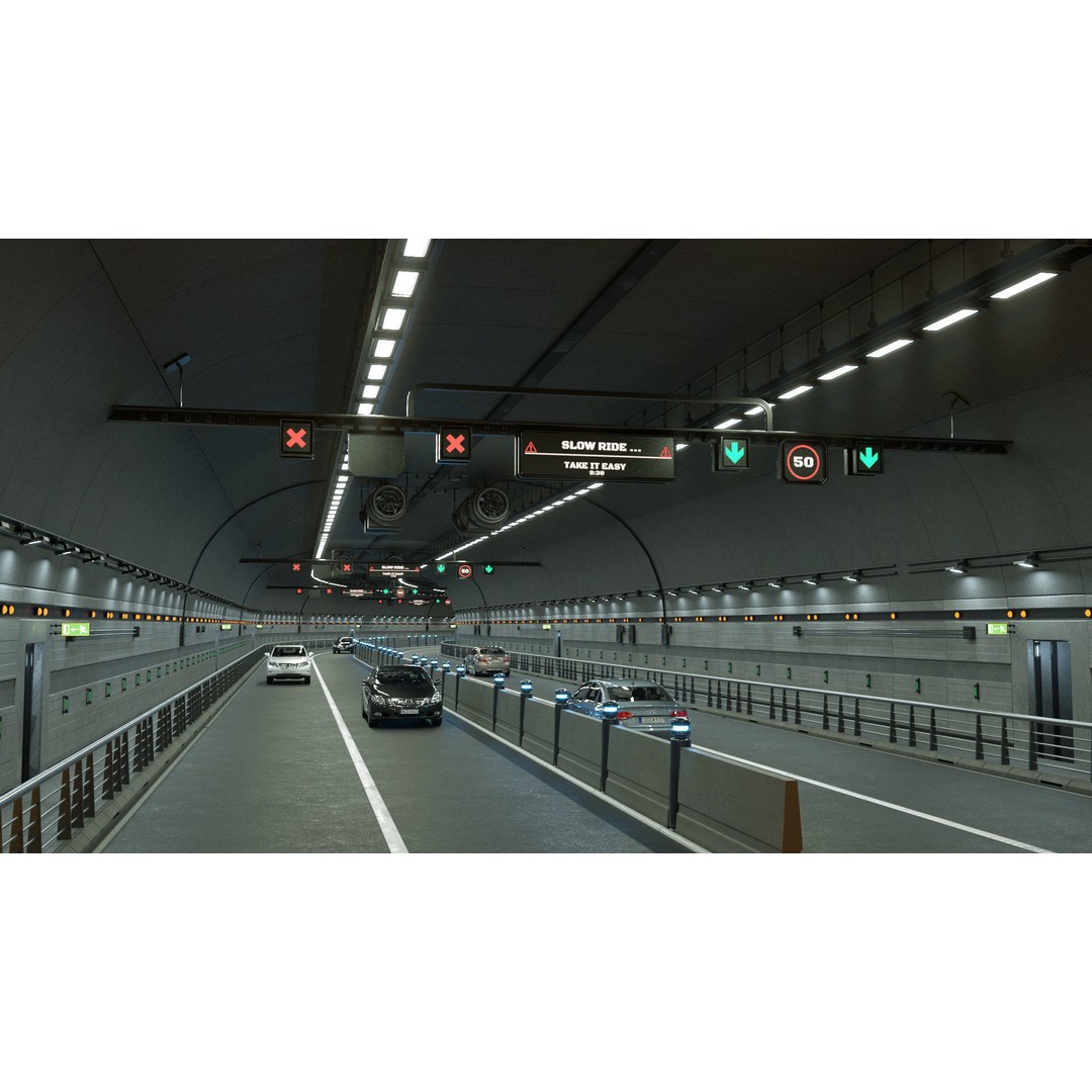 Road Tunnel 3D Model – High Poly PBR Asset, FBX, Blender - View 12