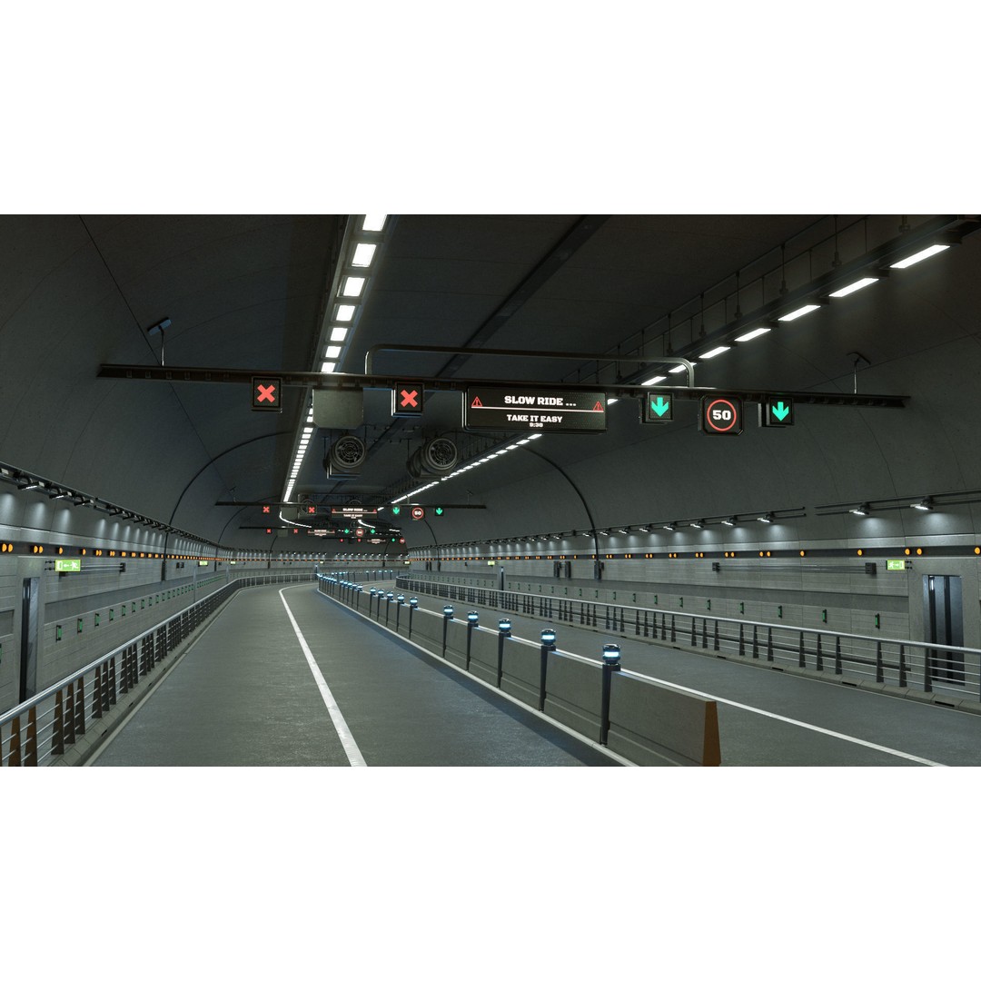 Road Tunnel 3D Model – High Poly PBR Asset, FBX, Blender - View 4