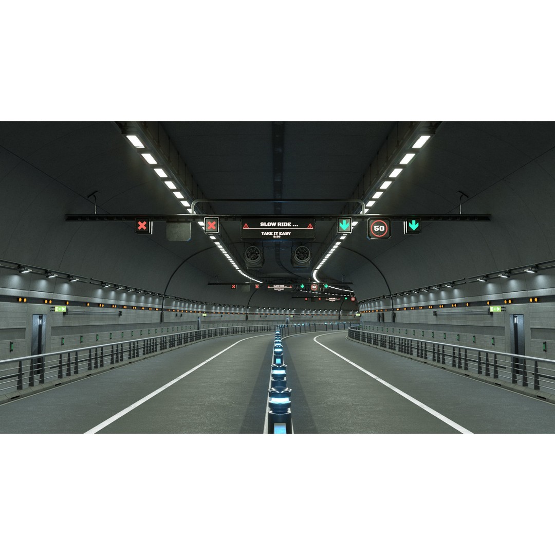Road Tunnel 3D Model – High Poly PBR Asset, FBX, Blender - View 5