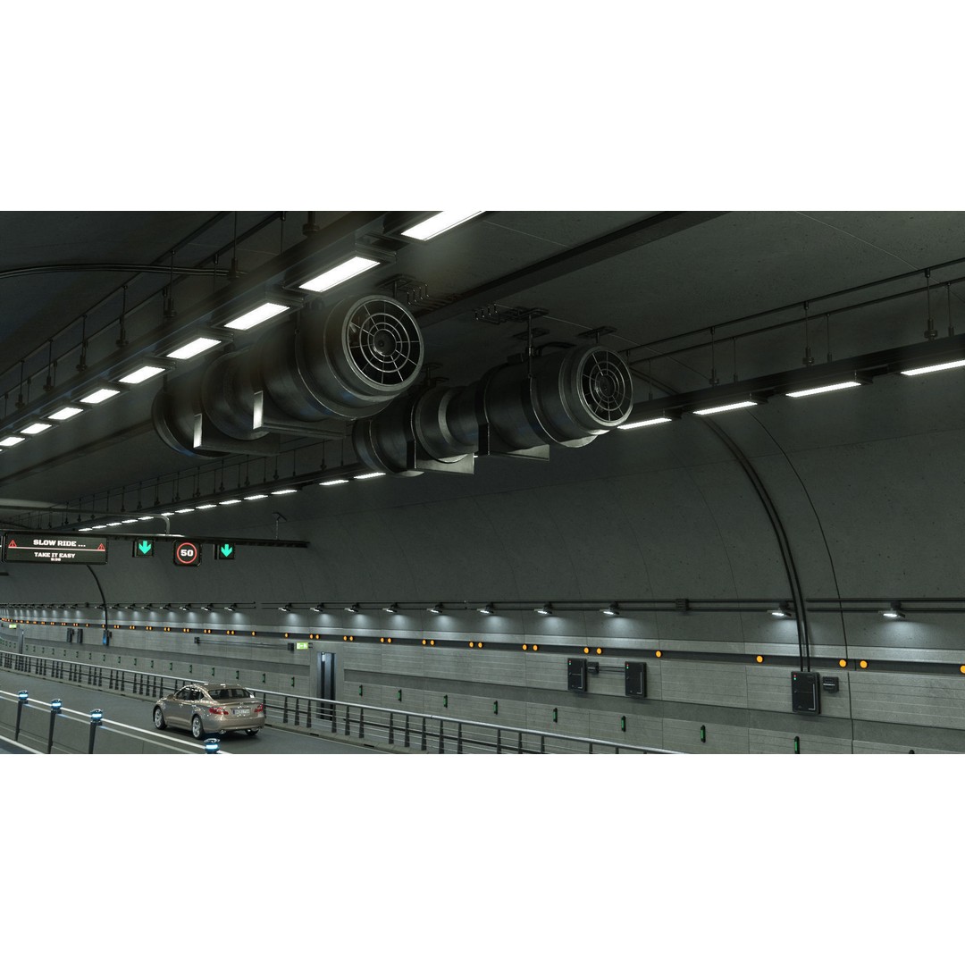 Road Tunnel 3D Model – High Poly PBR Asset, FBX, Blender - View 6
