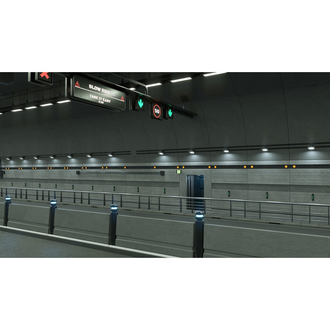 Road Tunnel 3D Model – High Poly PBR Asset, FBX, Blender - View 7