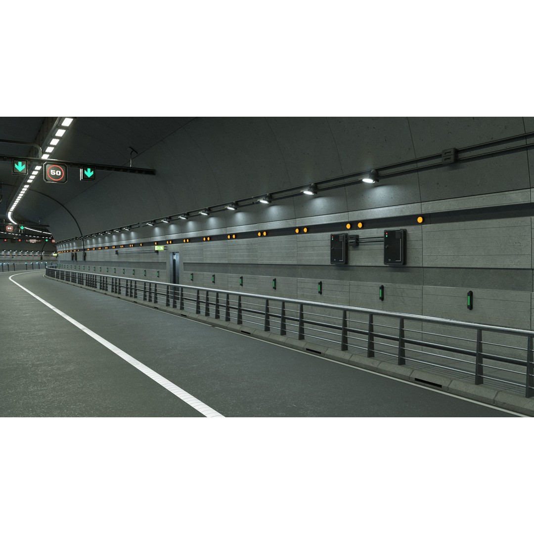 Road Tunnel 3D Model – High Poly PBR Asset, FBX, Blender - View 8