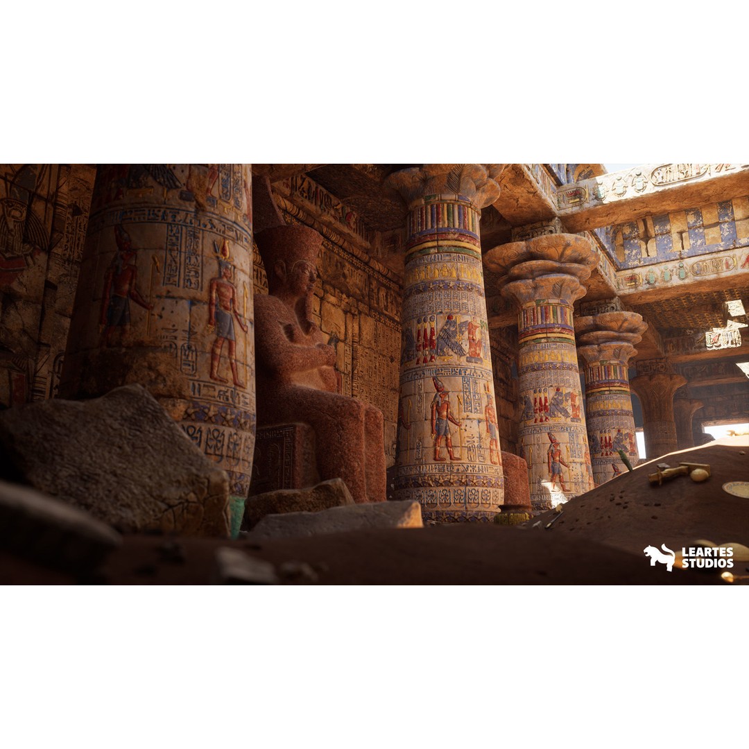 Egyptian Temple 3D Model – Low Poly Game Asset, FBX, PBR - View 13